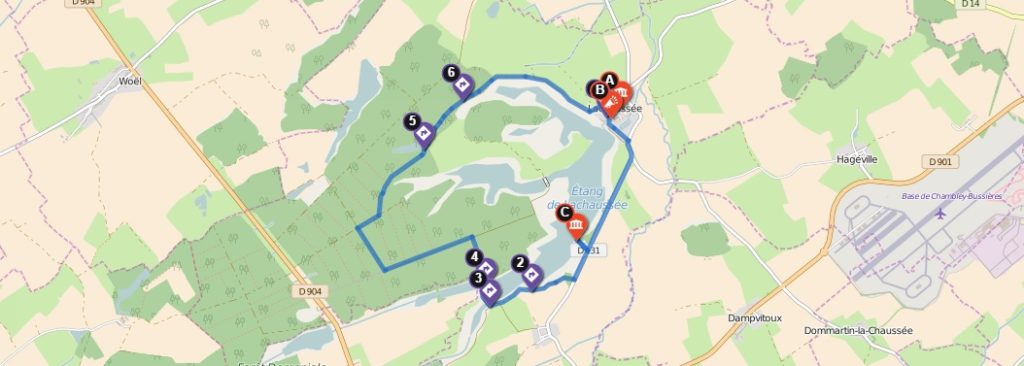 Carte Etangs de Lachaussée